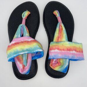 Sanuk Y Yoga Sling Burst Rainbow Tie Dye Sandals/Flip Flops